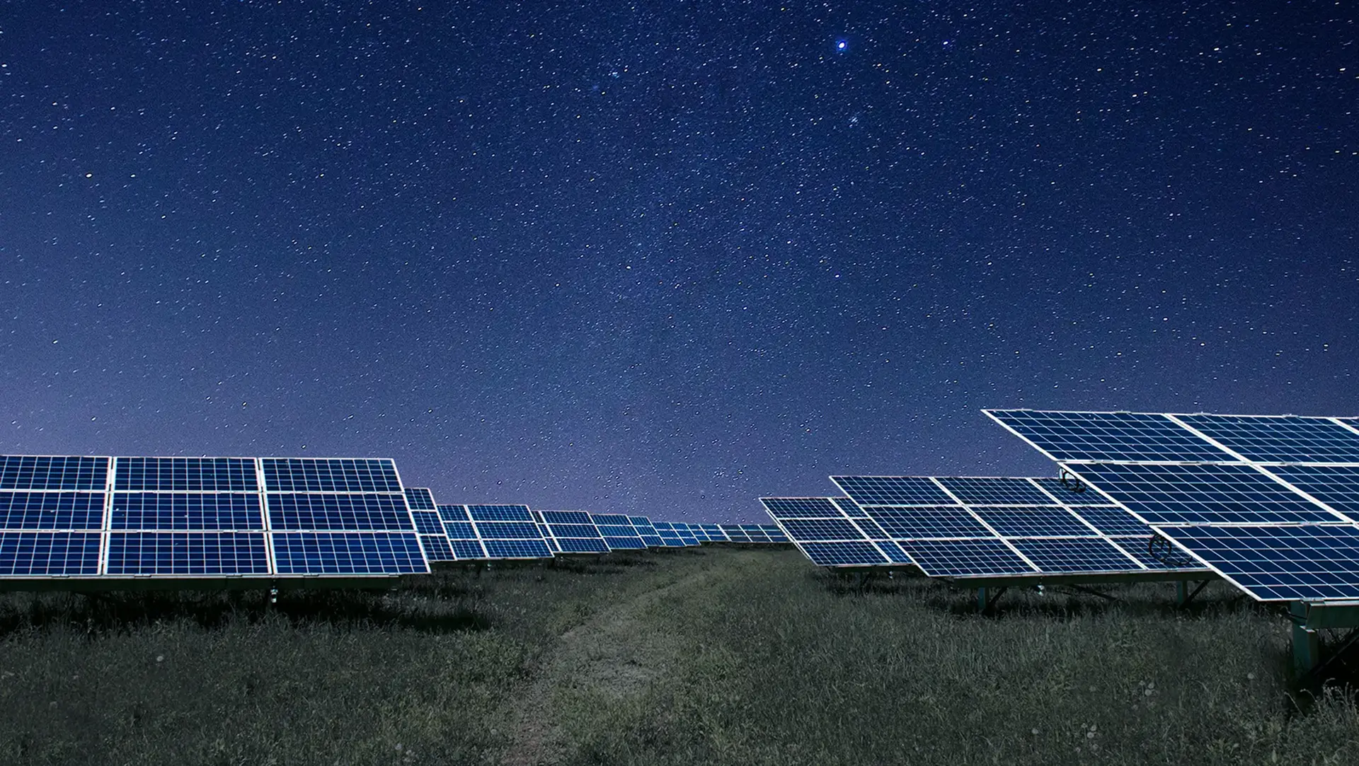 Solar panels providing energy after sunset