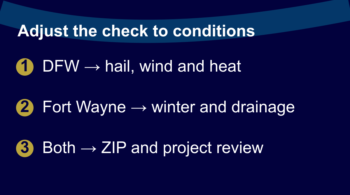 Adjust the check to conditions