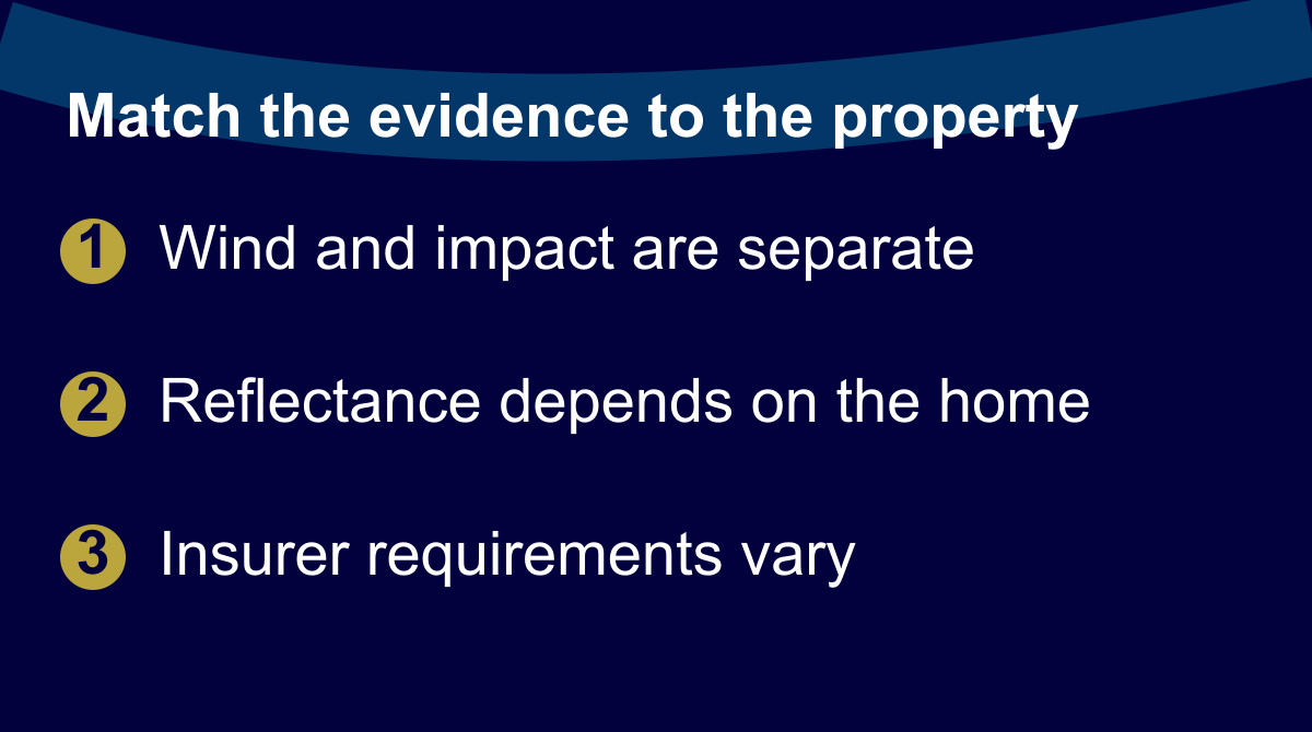 Match the evidence to the property