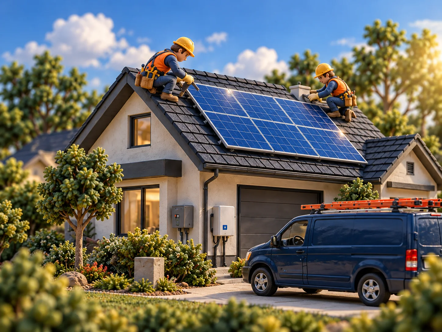 Clay-crafted home representing roofing, solar, and energy efficiency improvements